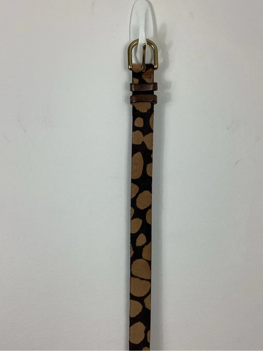 J. Crew Animal Print Calf Hair Leather Belt Size S